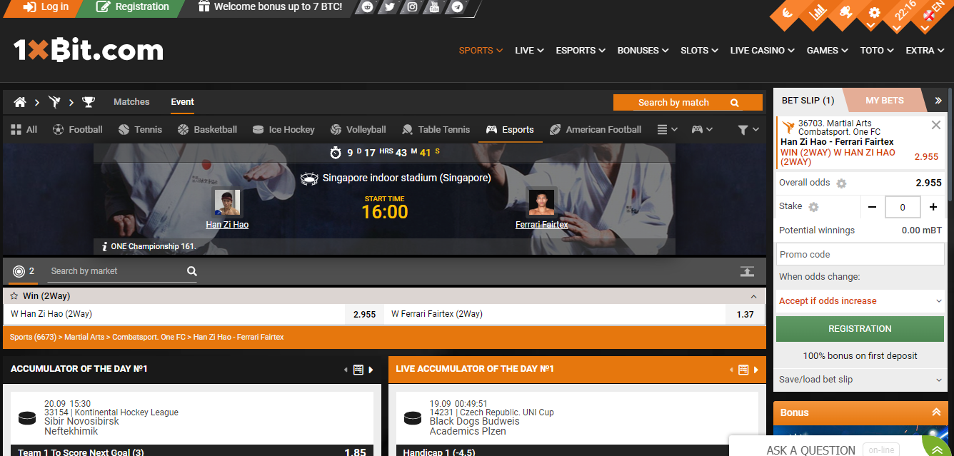 martial arts betting