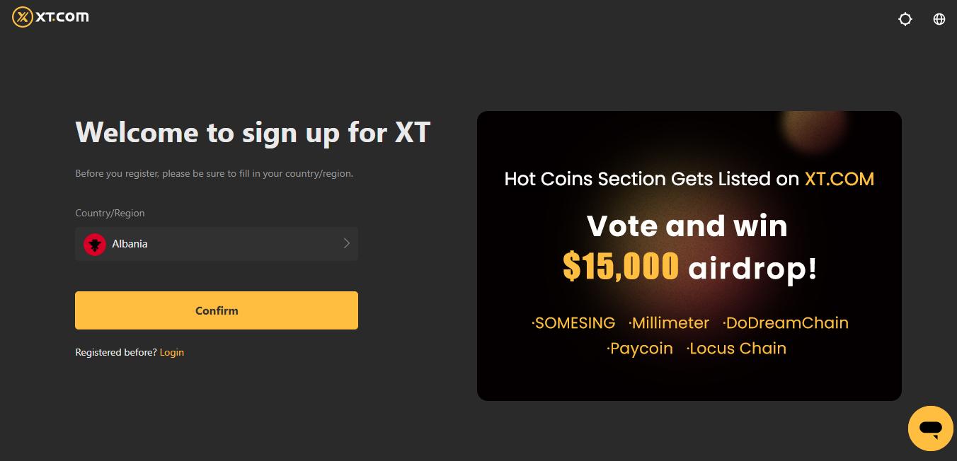 how to register, buy and sell cryptocurrency xt.com