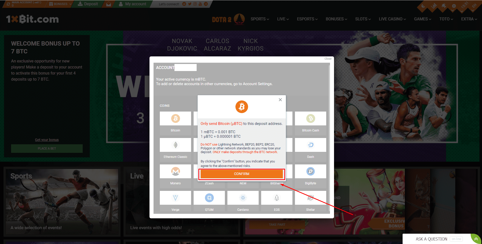 how_to_deposit_cryptocurrency_on_1xbit_website