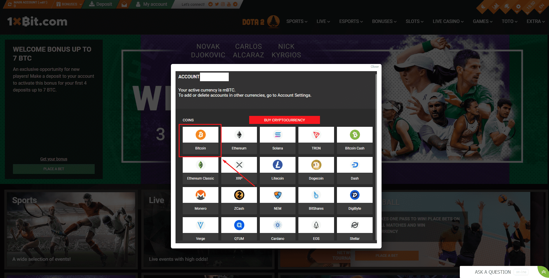 how_to_deposit_cryptocurrency_on_1xbit_website